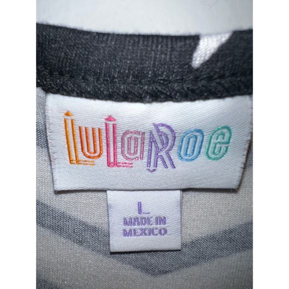 NWOT Rare Lularoe Chevron & Daisy Set Randy Top L & OS leggings - Picture 8 of 10